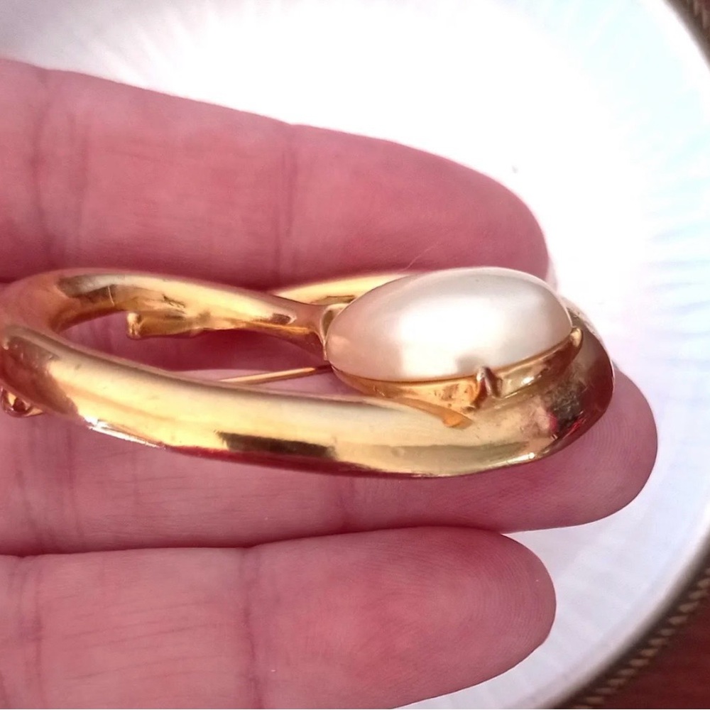 Vintage Erwin Pearl Gold Pearl Brooch signed P.E.P. - Picture 6 of 8
